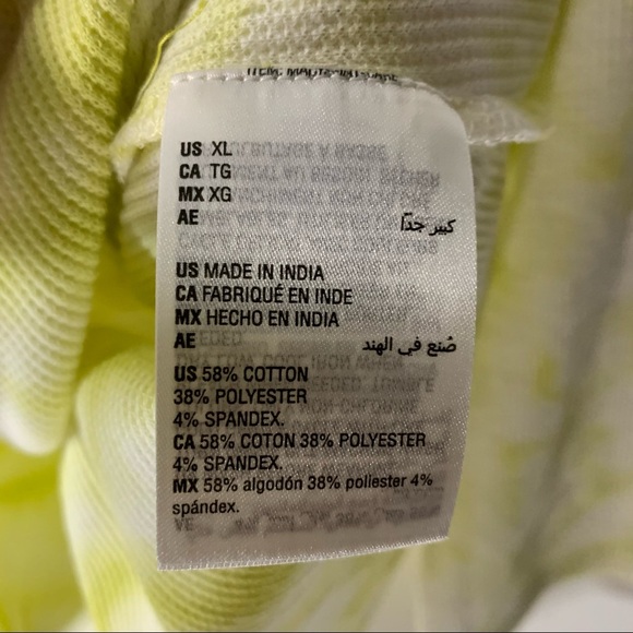 Style & Co Lime Tie Dyed Waffle Knit Henley Top NWT - Picture 8 of 9